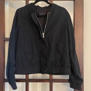 Banana Republic Black Bomber-Style Jacket, Size Large.